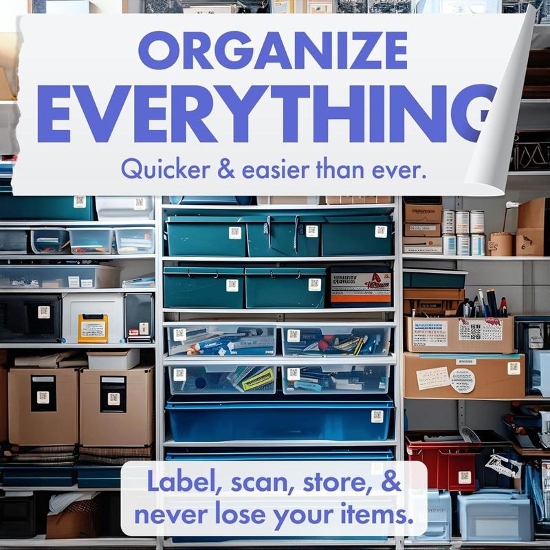 Argosy Durable Weatherproof QR Code Stickers 2x2 Inch 40 Pack USA-Made Smart Labels for Storage Bins Strong Adhesion for Moving Inventory Organization with Free App Included