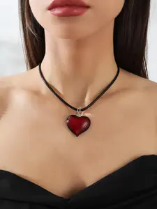 1 Piece Women's Love Heart Necklace for Women & Girls, Fashion Jewelry for Party, Daily Clothing Decor, Trendy All-match & Exquisite Jewelry for Birthday Gift