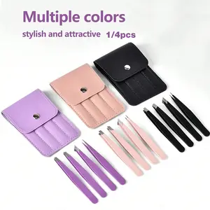 1/4pcs Eyebrow Tweezers Set , Durable Small Tweezers for Eyebrow Shaping And Hair Removal, a Must-Have Tool for Women to Apply False Eyelashes And Pluck Eyebrows. Designed for Men to Facial Hair