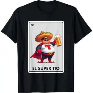 Mexican Uncle Drinking Lover Tio El Tio TShirt with Mexican Bingo Card Design