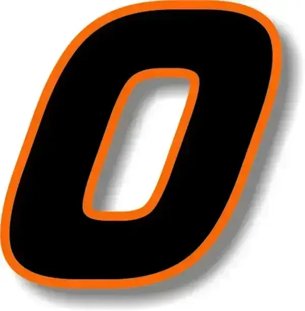 Car Sticker Exterior Accessories Car Custom Race Number Square Font Black with Orange Border Sticker Graphic