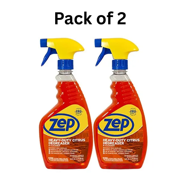 Zep Heavy Duty Citrus Degreaser Cleaner 24oz 2 Pack Kitchen Grease Remover Spray for Stove Oven Appliance