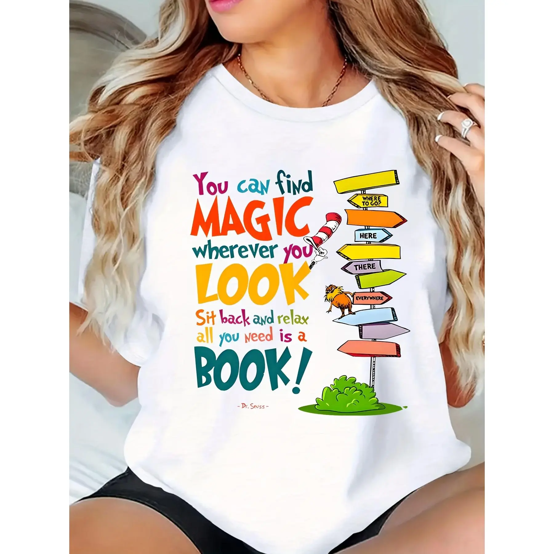 Dr. Seuss Shirt Reading Day Shirt, Oh The Places You Will Go When You Read shirt, Teacher Shirt, Cat In The Hat Shirt, Book Lovers Gift 210g