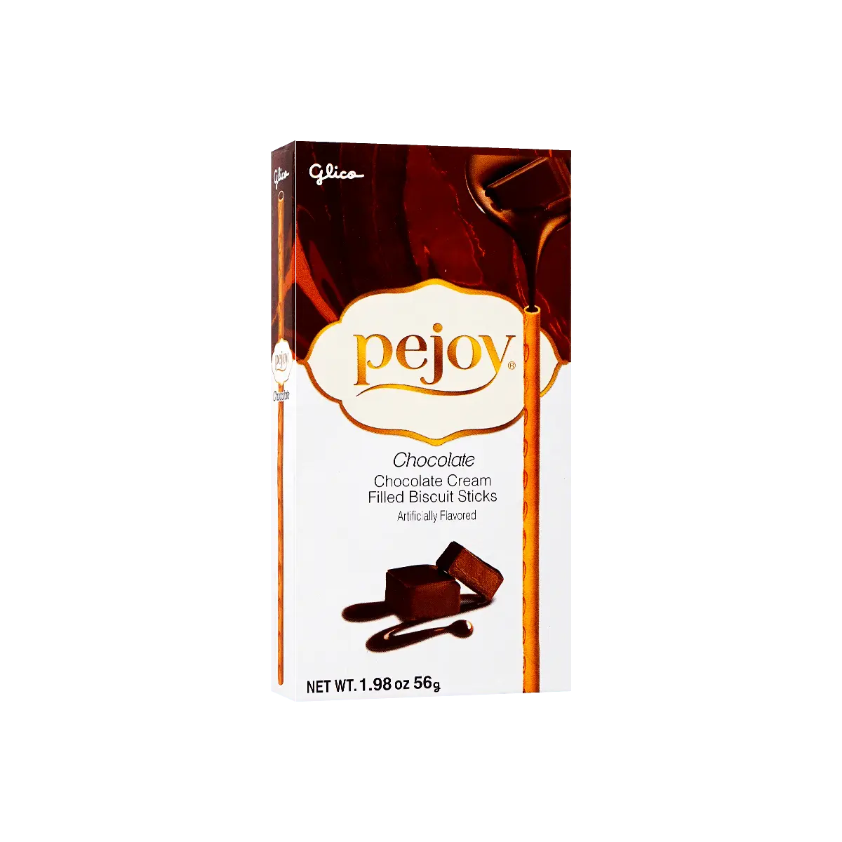 Glico Pejoy Chocolate Filled Biscuit Sticks 56g - Crunchy Wafer Rolls with Creamy Cocoa Center, Snack Food for Kids & Adults