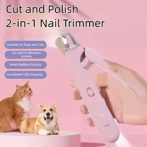 2 In 1 Pet Nail Clippers With Led Light Dog Cat Special Blood Line Scissors Multifunction Animals Paw Nail Trimmer Pet Supplies