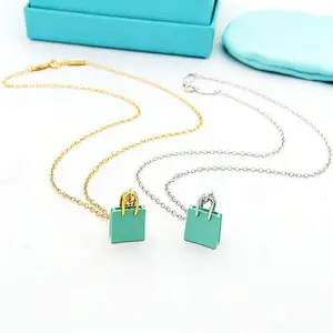 T's Blue Women's Handbag Pendant Necklace Simple and Versatile Perfect Gift
