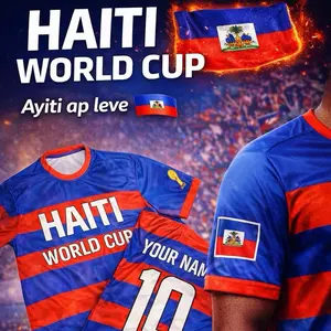 Haiti World Cup 2026 Soccer Jersey – Ayiti Ap Leve Customizable Shirt