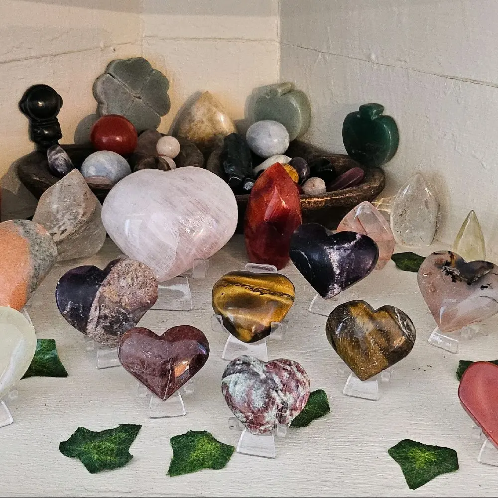 Heart Shaped Crystals - Assorted Colors & Sizes for Decor & Healing