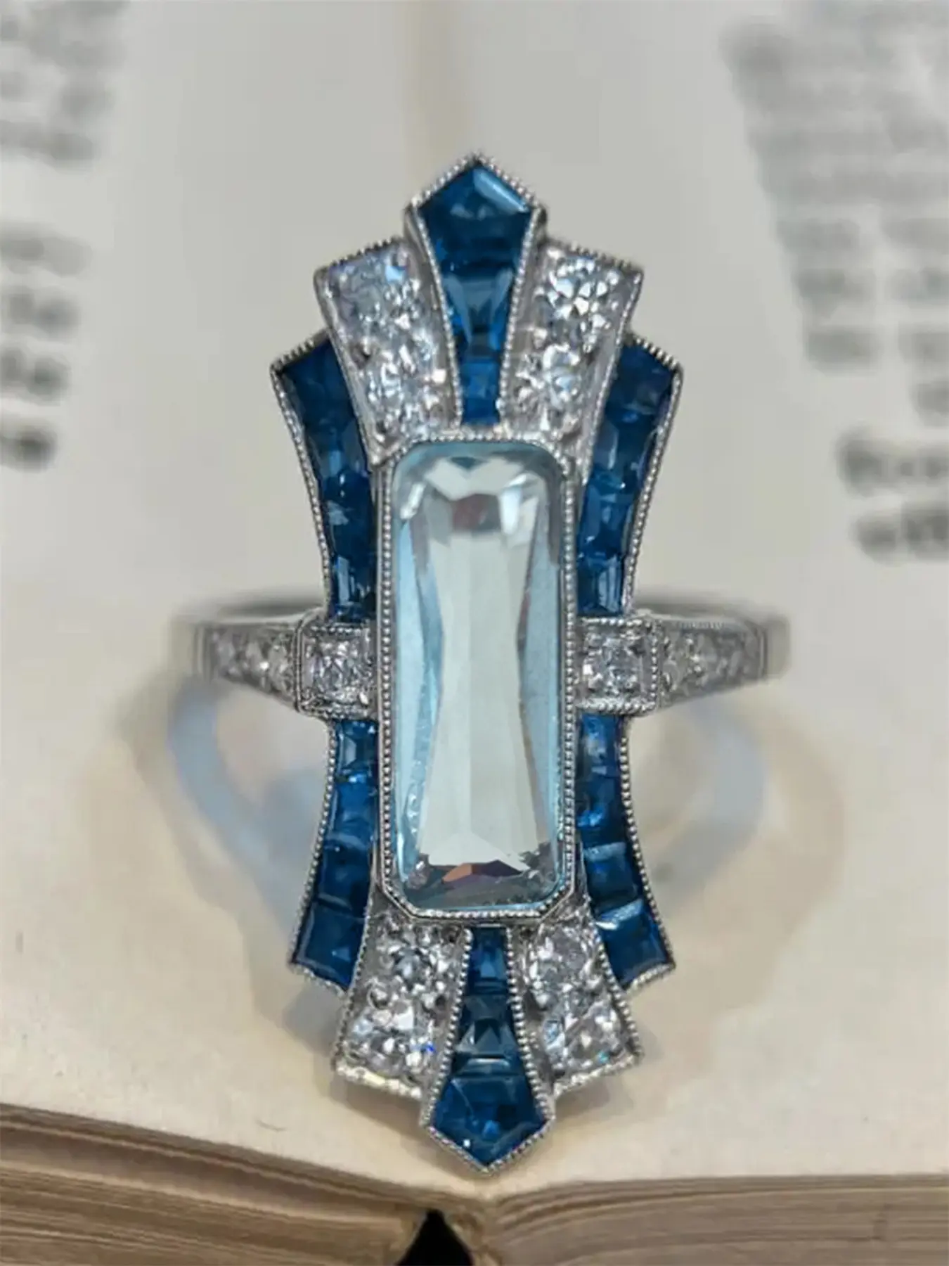 Elegant Zircon Ring for Women, Artificial Gemstone Jewelry Gift, artificial zircon rings, Copper Chain Design, Perfect for Weddings & Parties, Beautiful Rings