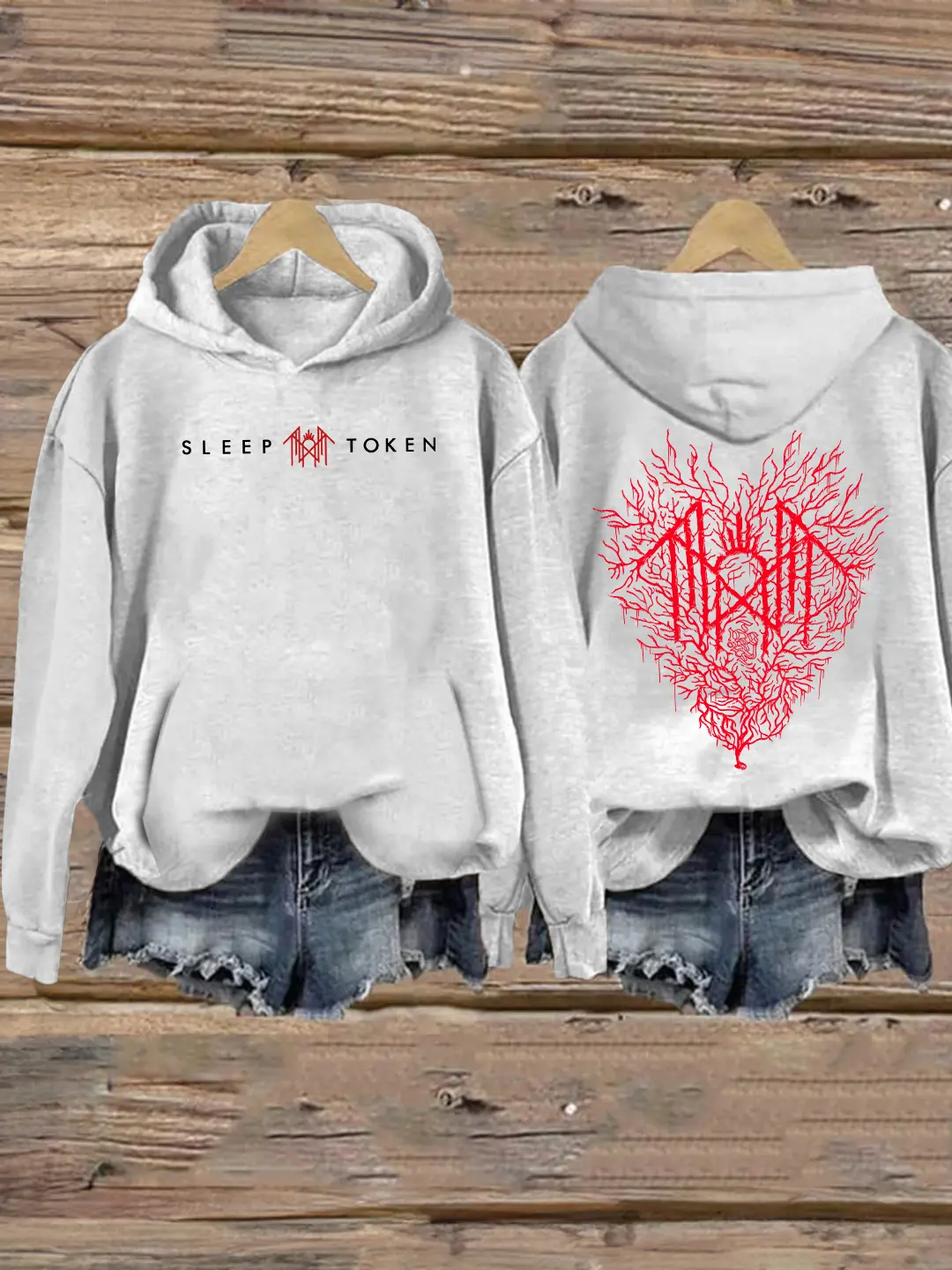Sleep Token 2 Side Hoodie Sweatshirt- Logo & Big Heart Print Unisex Sweatshirt - Hoodie, Gift For Fan size S-5XL