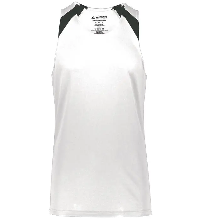 Women's Overspeed Track Jersey - Moisture-Wicking & Breathable Polyester Knit Singlet, Fitted Cut with Tag-Free Label for Track Sports, Sporty Chic, Running Tops, Contrast Insert, Fashion, Singlet Length, Ultra-Lightweight, Contrast Panels, Adult, Athleti
