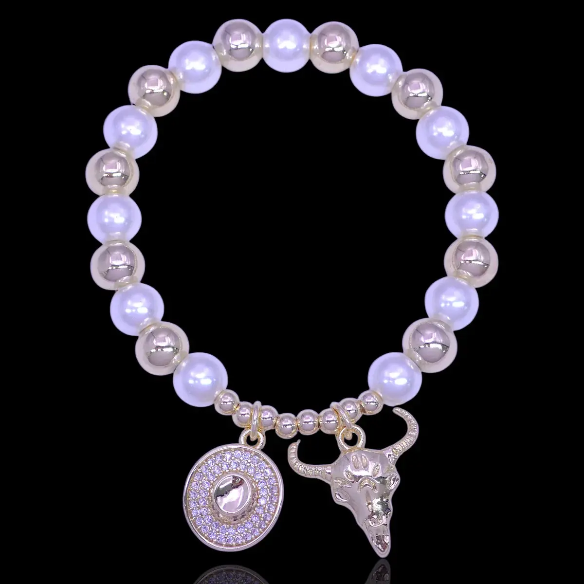 TEXAS COWBOY RODEO CZ STRETCH BRACELET