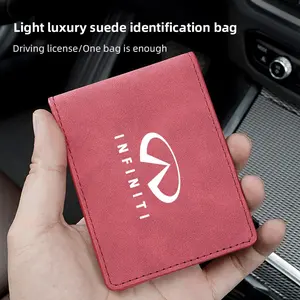 Leather Car Driver License Cover, Auto Emblem Card For Infiniti QX55 QX50 QX60 Q50 Q70L QX30 QX80 Q60 Q70 QX70 Q30 Q60S ESQ JX EX FX QX G M