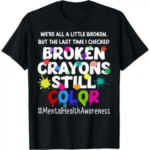 [Pure Cotton Graphics Tee] Mental Health Therapy Depression Awareness Mens Womens T-Shirt Fabric Soft