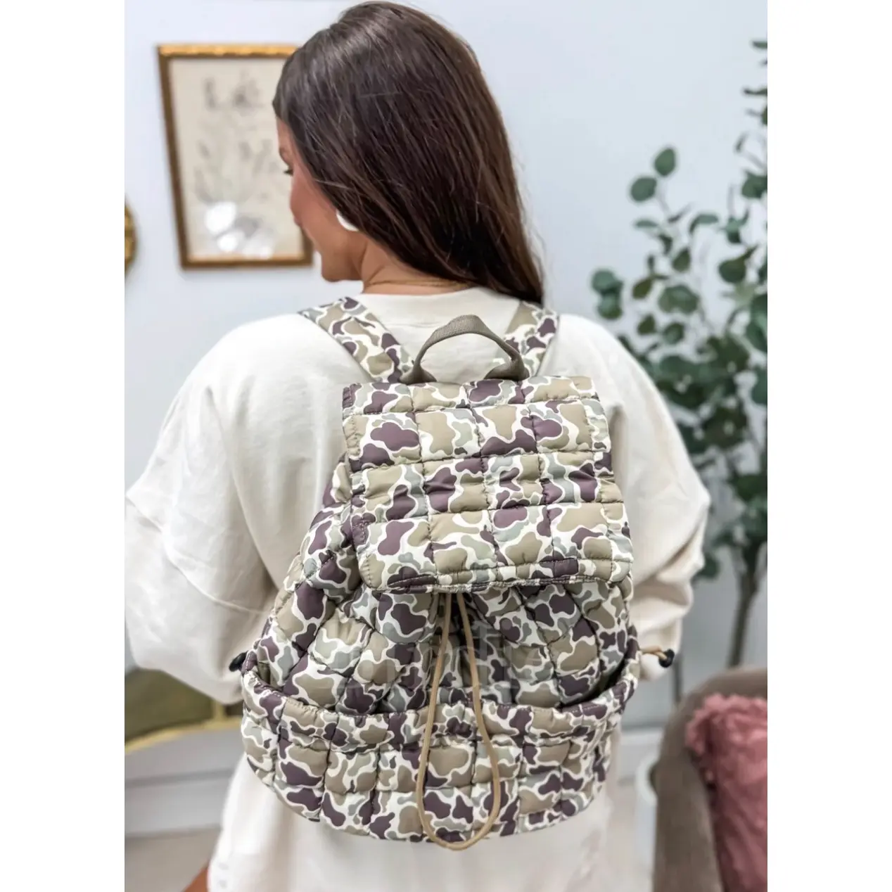 DUCK CAMO QUILTED BACKPACK
