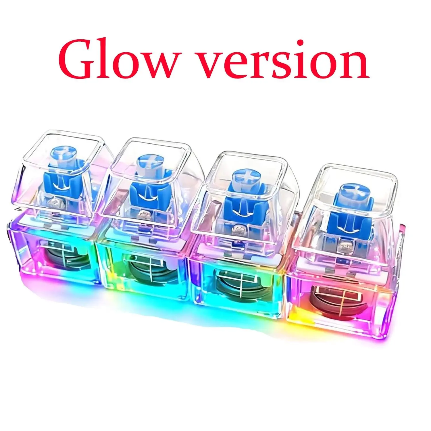 Keychain Glowing Keyboard Stress Relief Keyring, Four-In-One Stress Button, Stress Relief Toy, Transparent Color, 1 Piece, Stress Relief Fidget, Stress Relief Gadgets, Stress Relief Tool
