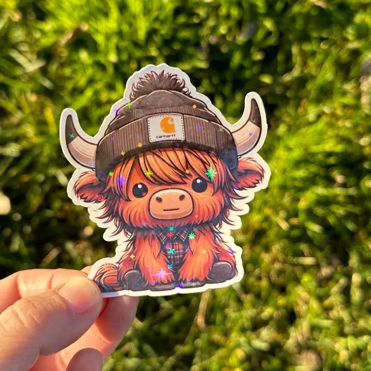 Highland Cow Sticker Decorative waterproof Highland Cow Sticker Decorative waterproof
