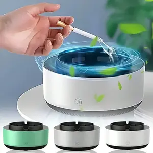 1PC Smart Ashtray, Self-Extinguishing Ashtray.Intelligent Purification, One-Key Operation, Multiple Filtration, Low-Noise Powerful Fan.Battery-Powered (2 No. 5 Batteries).Multi-Scene Use, Suitable For Home Living Room, Conference Room Office,