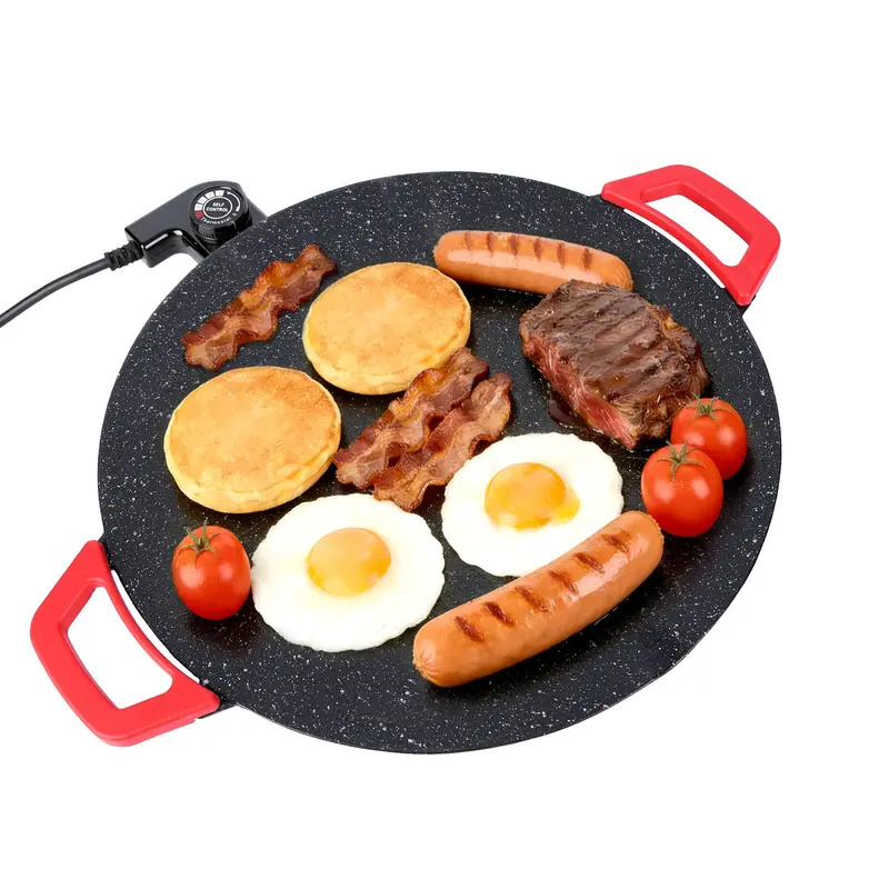 Large 16 Inch Electric Baking Pan,Electric Skillet & Baking Pan 2 in 1,Multi-Functional Electric Griddle Pan with Adjustable Temperature Control Non-Stick Fast Heating for Indoor Cooking,Easy to Clean Perfect for Pancakes, Steaks Safe & Durable