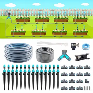98ft Drip Irrigation Kit, Upgraded Quick-Connect System with Adjustable Nozzles & Durable Hoses, Complete Garden Watering Solution for Outdoor , Flower Beds, Lawns and Patios