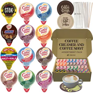 Custom Mix & Match Coffee Mate Creamer Singles & Stok Espresso Coffee Shots (6ct each) - French Vanilla, Snickers, Cafe Mocha, Hazelnut, Original, Irish Creme, Vanilla Caramel, Peppermint Mocha, Salted Chocolate Caramel, Italian Sweet, Half and Half