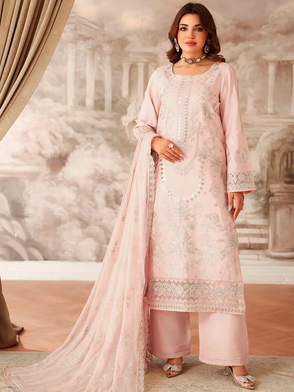 AA-109 Rawsilk Embroidered Suit