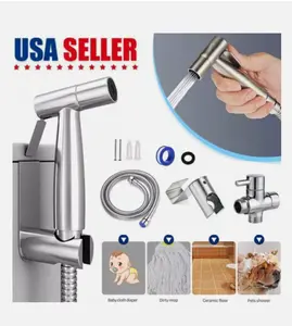 Toilet Shattaf Adapter Hose Bidet Spray Stainless Steel Handheld Shower Head US