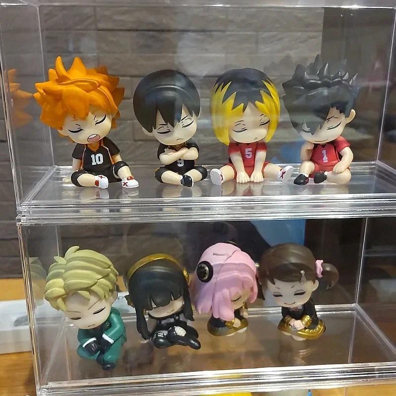 Haikyu Shoulder Lean Fig Blind Box Toy Kageyama Tobio Kozume Kenma Action Figures Model Toy Cute Doll Ornament Kids Gifts