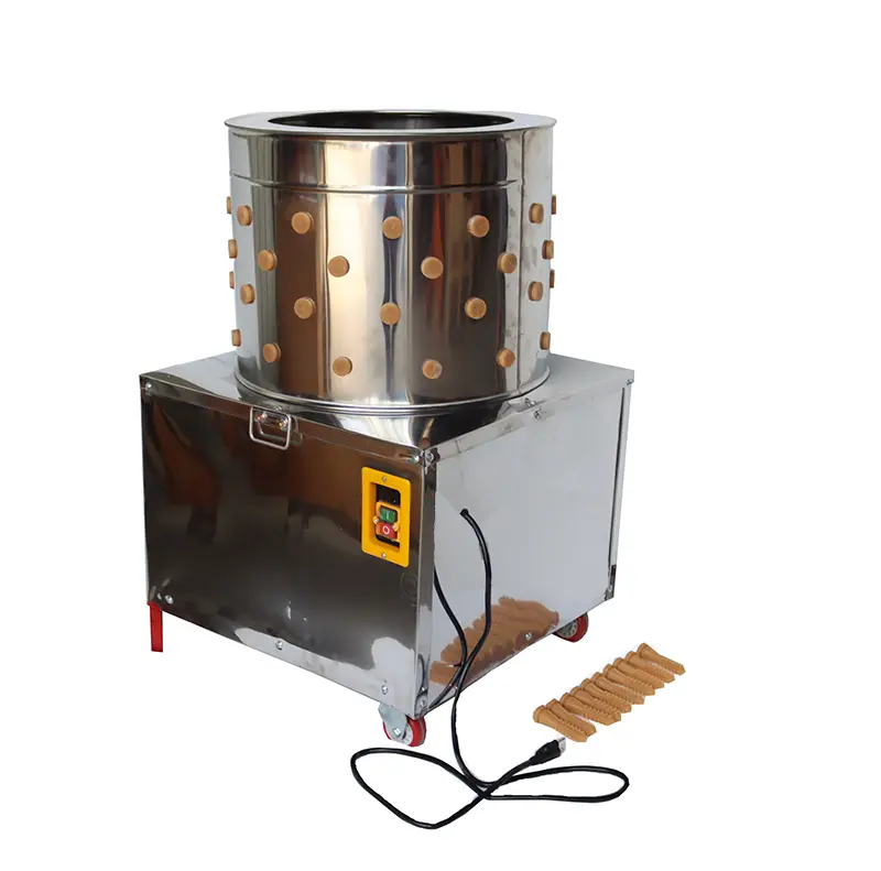 Yokoma 110V 1500W 20’’ Commercial Turkey Chicken Plucker Stainless Steel Drum Plucking Machine Poultry De-Feather Machine with 10 Spare Rubber Fingers 1400 RPM