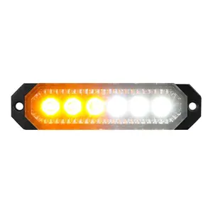 Amber White Sync Feature Ultra Slim Surface Mount Flashing Strobe Light for Truck Car Vehicle LED Mini Grille Light LED Work Light