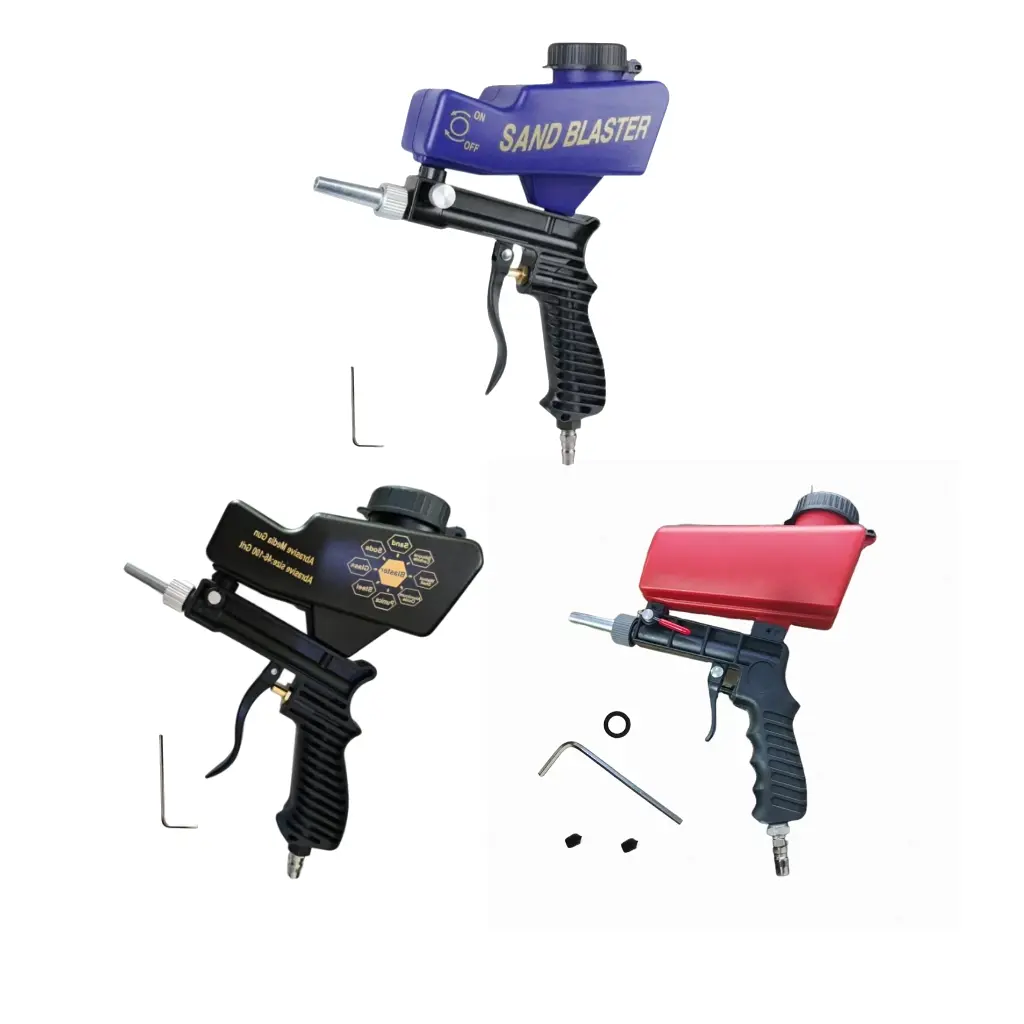 Pneumatic Sandblasting Gun for Car Parts Renovation, Rust Removal, Mold Cleaning, DIY Surface Roughening, Lightweight and Compact Design