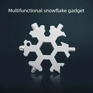 Snowflake Wrench Universal Tool Set Multi-functional Hex Wrench for Hex Screws Portable High Carbon Steel Keychain Gadget with Octagon Shape and Mini Size