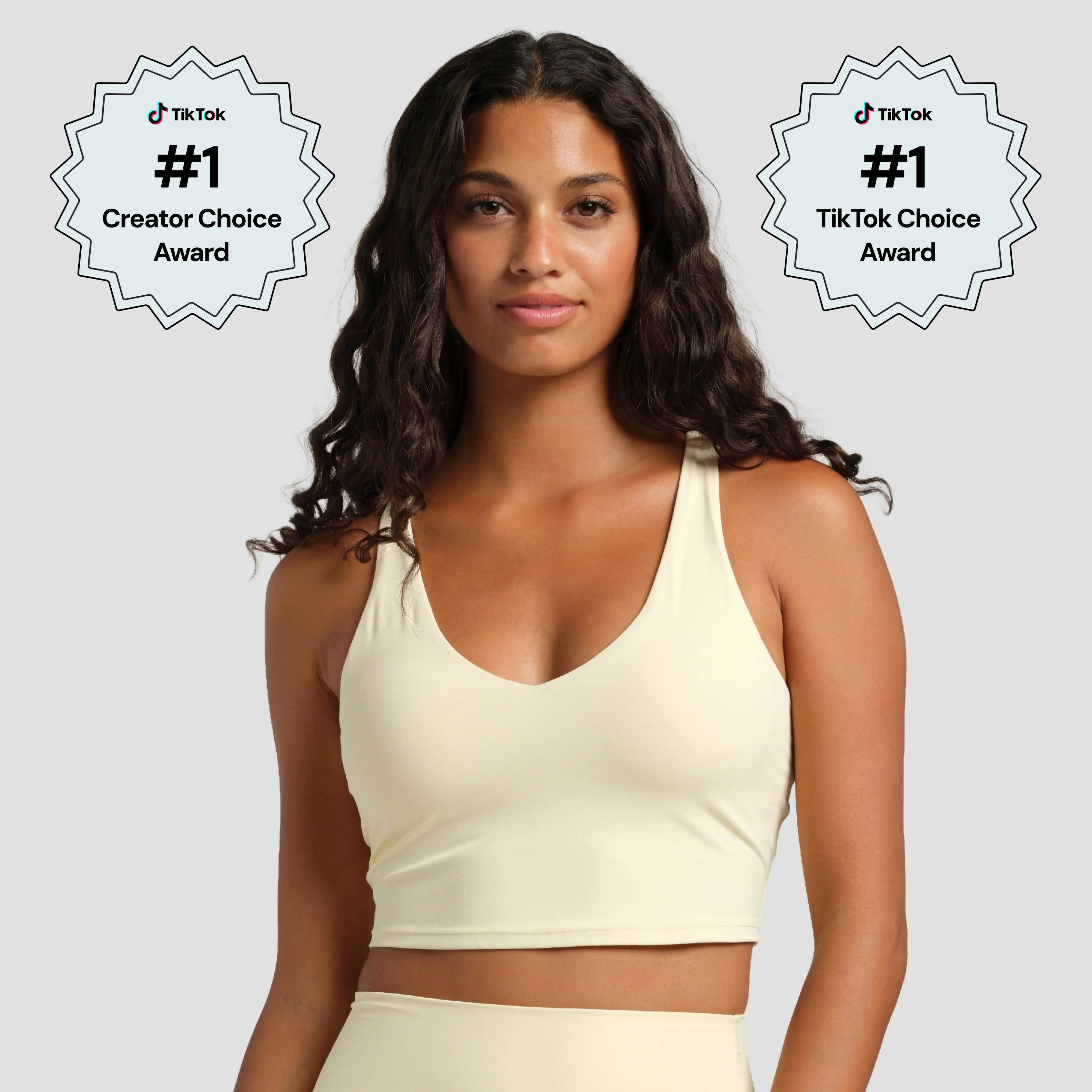 Comfrt | ComfrtCore V-Neck Crop Tank | Athleisure Tank Top With Built-In Bra