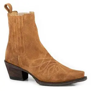 Women's Stetson Jordan Suede Leather Boots Handcrafted Tan