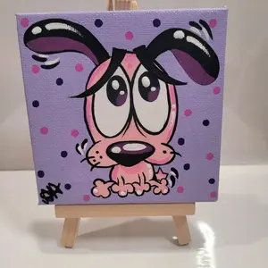 Mini canvas with stand included (any character) 4" x 4"