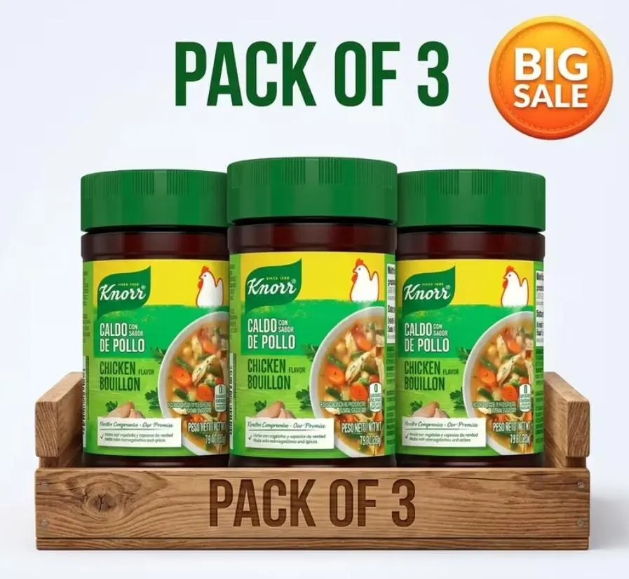 (3-Pack) Knorr Chicken Flavor Granulated Bouillon Powder Spice - 7.9 oz Jars Each, Savory Seasoning for Soups, Rice