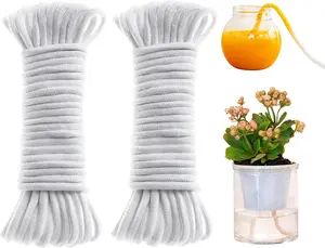 ORIMERC 100 Feet 1/4 Inch Self Watering Rope Capillary Wick Automatic Waterer for Potted Plant Vacation Holiday Flower Sitter Hydroponic Passive Wicking Cord String Indoor Outdoor Garden System Device