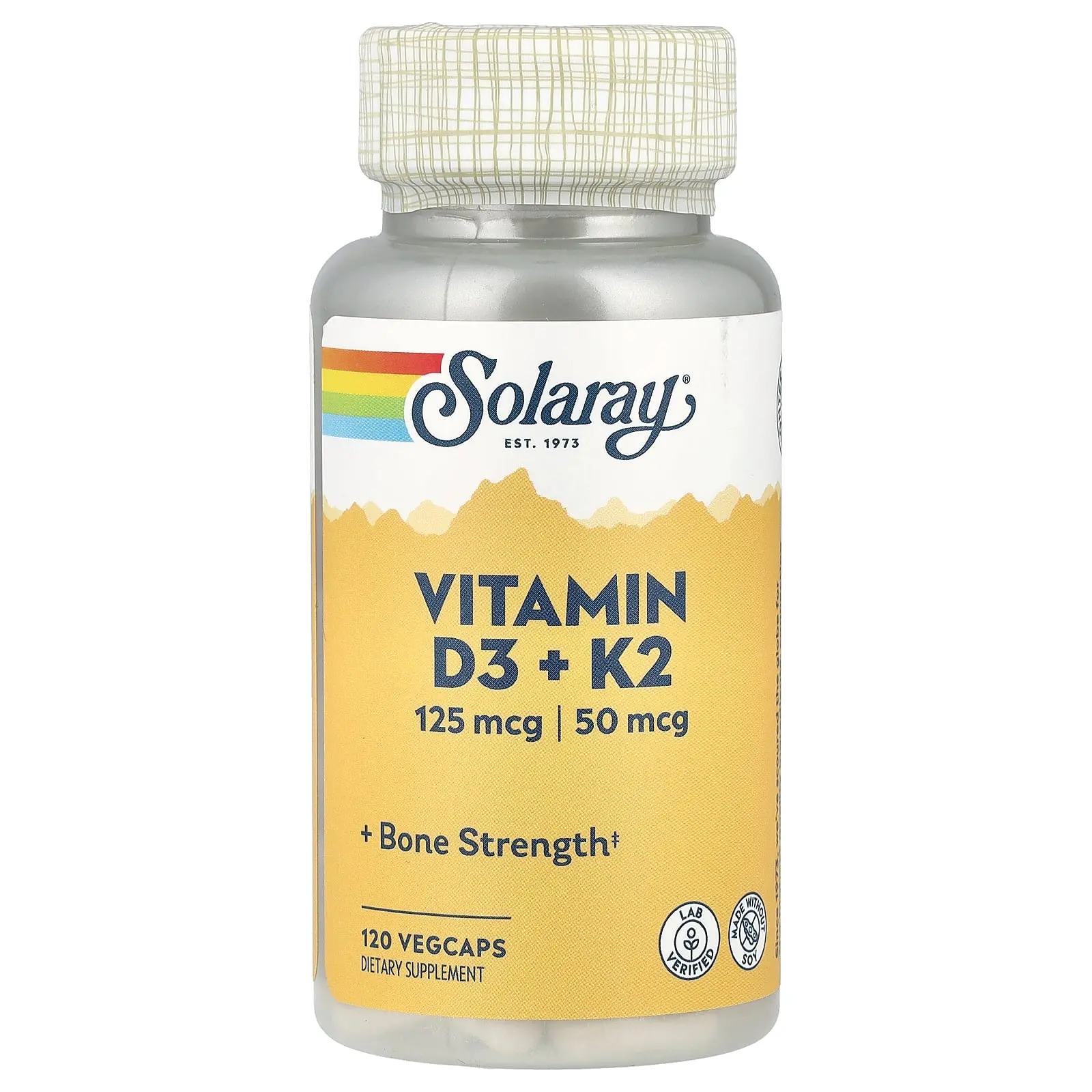 Solaray Vitamin D3 + K2, 120 VegCaps Solaray Vitamin D3 + K2, 120 VegCaps