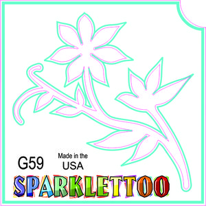 Ruby Red Paint G59 3 Ply Flower 4 Design Glitter Tattoo, Pack of 100