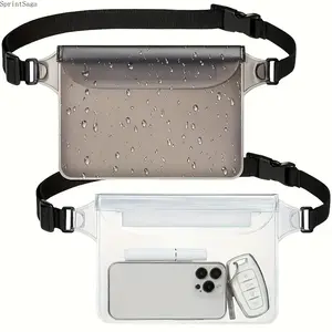2pc   Waterproof Fanny Pack with Adjustable Belt, Durable and Lightweight Waist Bag for Beach, Swimming, Diving, Boating, Fishing, and Outdoor Water Activities, Comfortable and Secure Fit for Men and Women