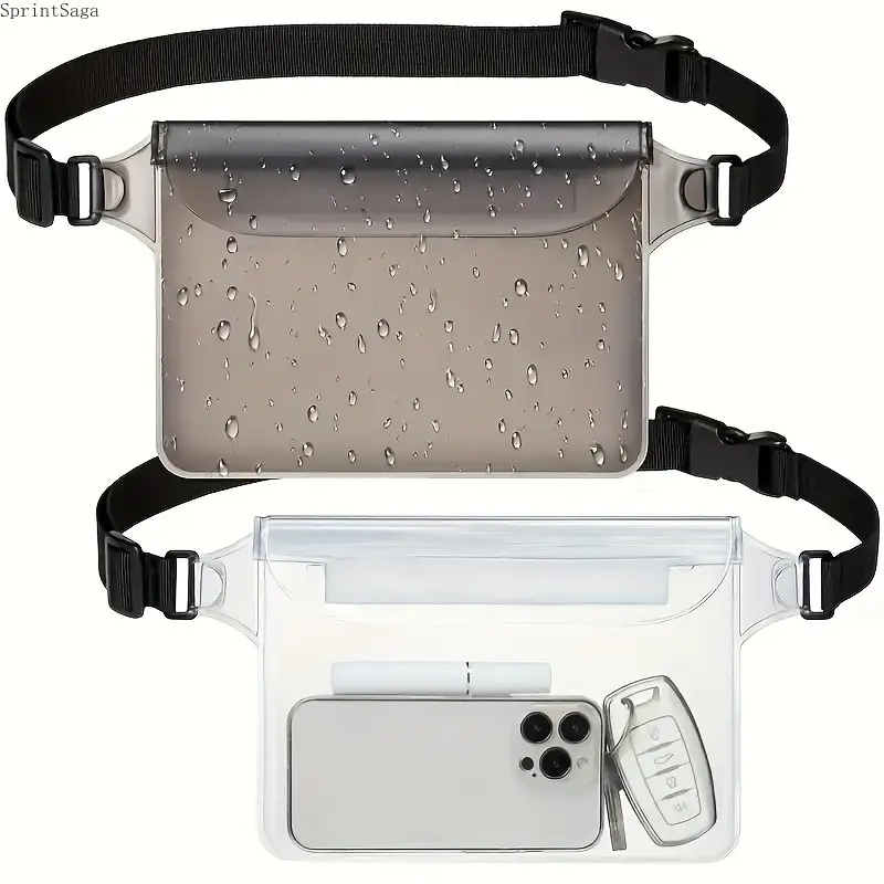 2pc   Waterproof Fanny Pack with Adjustable Belt, Durable and Lightweight Waist Bag for Beach, Swimming, Diving, Boating, Fishing, and Outdoor Water Activities, Comfortable and Secure Fit for Men and Women tiktokshopbacktoschool