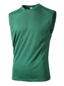 Men's Sleeveless Muscle Tank Top, Loose Fit Crew Neck Workout Tee, Breathable Casual Solid Color Vest for Gym, Running, Streetwear and Summer