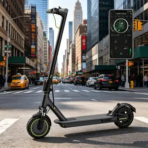C High Performance Electric Scooter 500W 22MPH Solid Tires 24 Miles Long Range Portable Adult Scooter with App & Double Brake