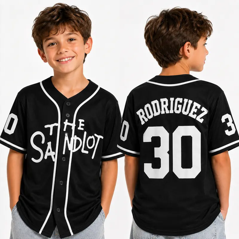 Youth Baseball Jersey,#30 Benny The Jet Rodriguez The Sandlot Movie Baseball Jersey, Sports Active Polyester Breathable Quick Dry Kids Shirt Casual Sporty Top Fan Sportswear Top