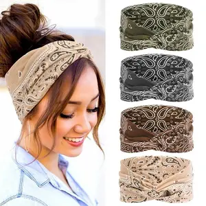 4pcs Cross Print Headbands, Fashionable Boho Sports Parent-Child Hairbands, Suitable for Sports, Yoga, Makeup, SPA, and Outfit Pairing