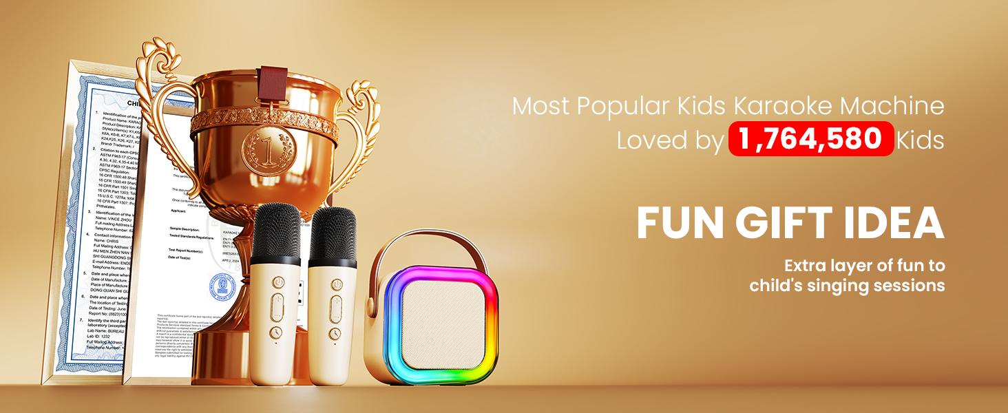 Mini Karaoke Machine for Kids with 2 Wireless Microphones and Lights, Bluetooth Connect Phone to Sing, 4-12+ Year Old Girl Boy Birthday Gifts, Teen Girl Gifts Trendy Stuff(Cream) Mini Karaoke Machine for Kids with 2 Wireless Microphones and Lights, Bluetooth Connect Phone to Sing, 4-12+ Year Old Girl Boy Birthday Gifts, Teen Girl Gifts Trendy Stuff(Cream)