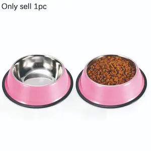 Stainless Steel Dog Bowls, Feeding Food and Water Non Slip Anti Skid Stackable Pet Puppy Dishes for Small and Large Dogs