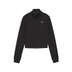 PUMA Womens X Hyrox Cloudspun Quarter Zip Athletic Outerwear Casual - Black