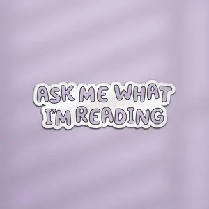 Ask Me What I'm Reading Kindle Sticker, Book Related Sticker, Reading Sticker, Cute Book Sticker, Book Gift, Bookish Sticker, Kindle Sticker
