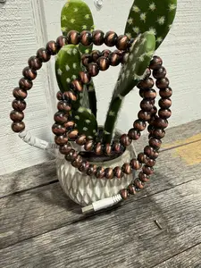 Copper Beaded Universal Phone Charger | 4-in-1 USB-C & Lightning Multi Charging Cable | Western Boho Car Accessory